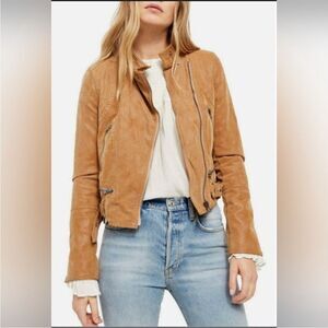 Free People We The Free Fenix Vegan Suede Moto Jacket